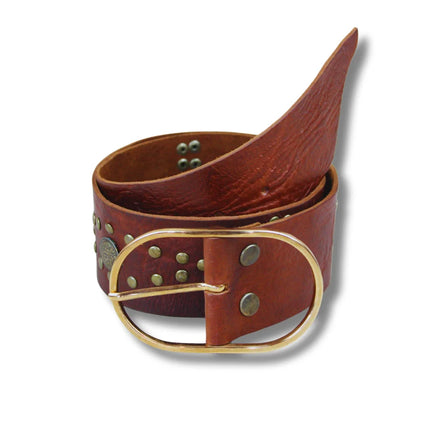 Cinturón Ancho de Piel con Tachuelas | Estilo Rockero (CJ62030/1)