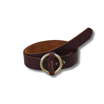 Cinturón de Piel Marrón con Hebilla de Anilla | Estilo Minimalista (CJ3888)