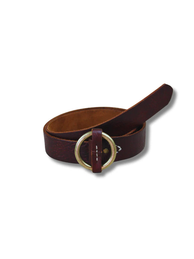 Cinturón de Piel Marrón con Hebilla de Anilla | Estilo Minimalista (CJ3888)