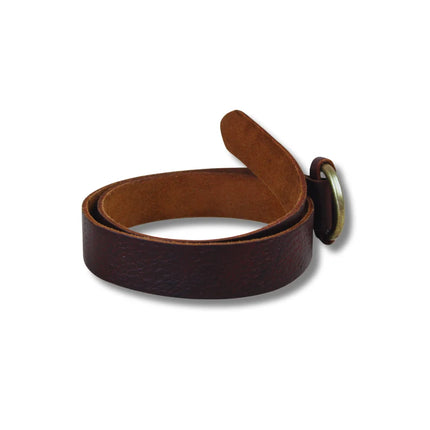 Cinturón de Piel Marrón con Hebilla de Anilla | Estilo Minimalista (CJ3888)
