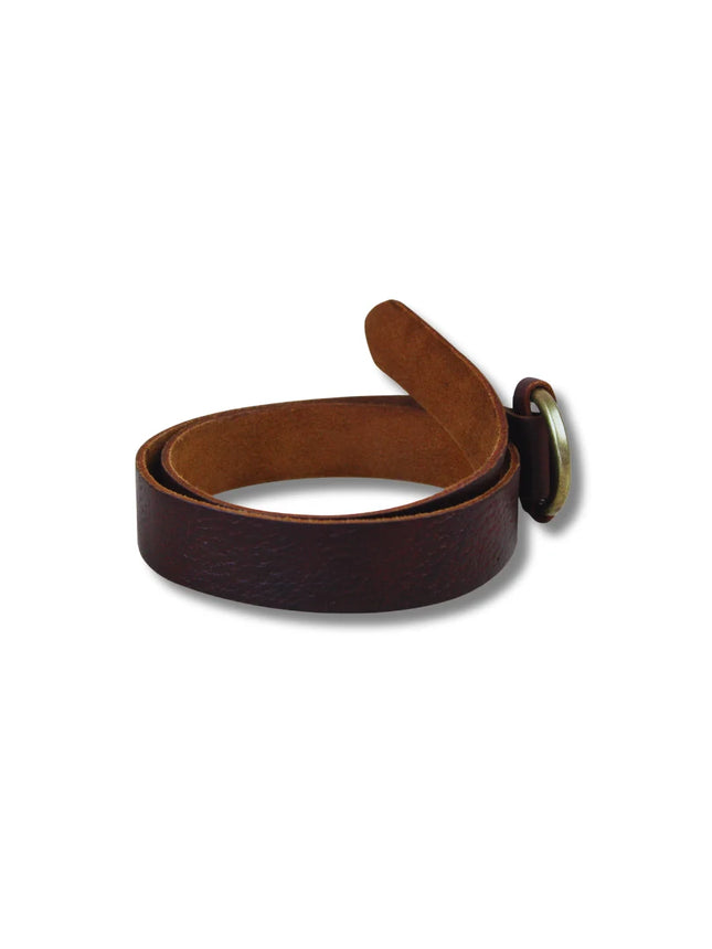 Cinturón de Piel Marrón con Hebilla de Anilla | Estilo Minimalista (CJ3888)