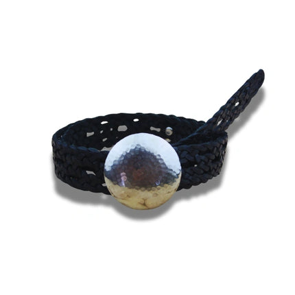 Cinturón de Piel Trenzada con Maxi Hebilla - CJ0156