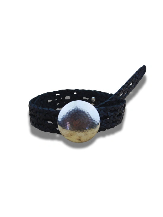 Cinturón de Piel Trenzada con Maxi Hebilla - CJ0156