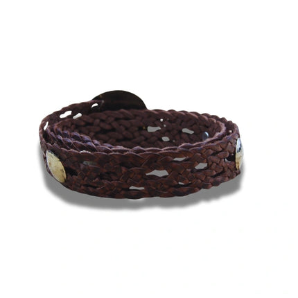 Cinturón de Piel Trenzada con Maxi Hebilla - CJ0156