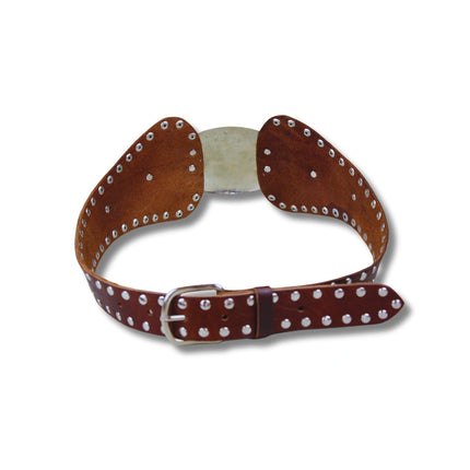 Cinturón Ancho de Piel con Conchos y Tachuelas | Estilo Western (CJ6420)