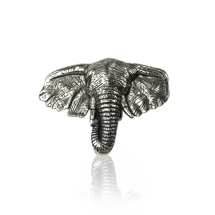 Hebilla Artesanal de Elefante para Cinturón | Plata Envejecida (CJ3411/1)