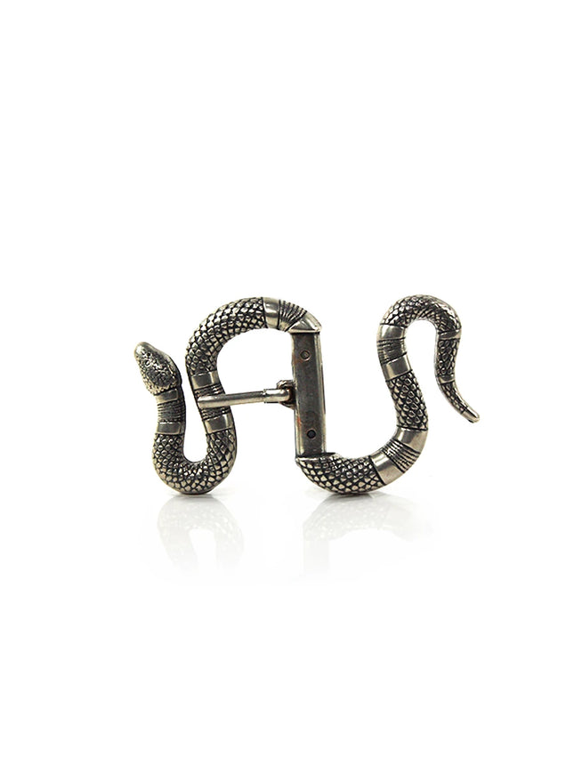 Hebilla para Cinturón de Serpiente | Estilo Gótico en Plata Envejecida (CJ3412/1)