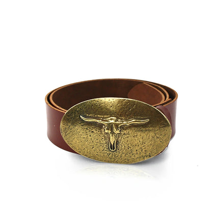 Hebilla Ovalada de Toro Longhorn | Estilo Country Western (CJ63569/3)