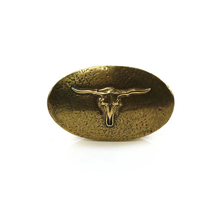 Hebilla Ovalada de Toro Longhorn | Estilo Country Western (CJ63569/3)