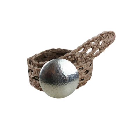 Cinturón de Piel Trenzada con Maxi Hebilla - CJ0156
